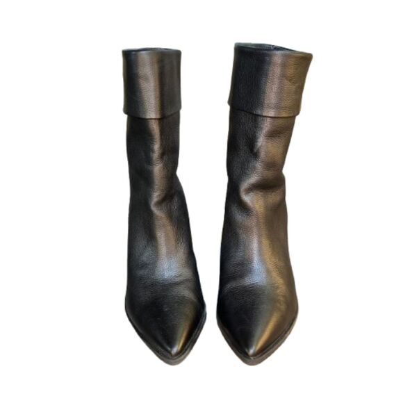 Lisa Vicky Womens Steady Western Black Leather Block Heel Bootie Size 9M - Picture 6 of 7